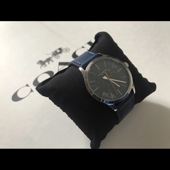 NWT COACH BAXTER WATCH 39MM W1582 NAVY BLUE - Picture 3 of 12